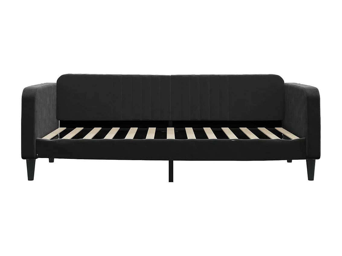 Lit de jour avec gigogne et tiroirs sans matelas noir 100x200cm