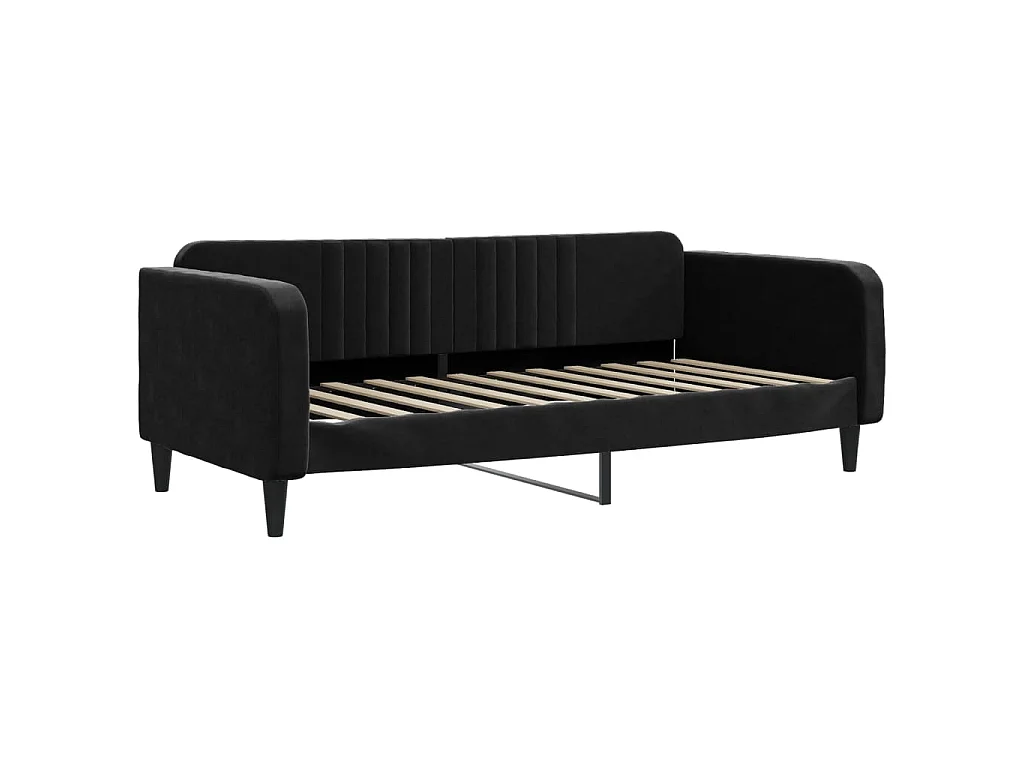 Lit de jour avec gigogne et tiroirs sans matelas noir 100x200cm