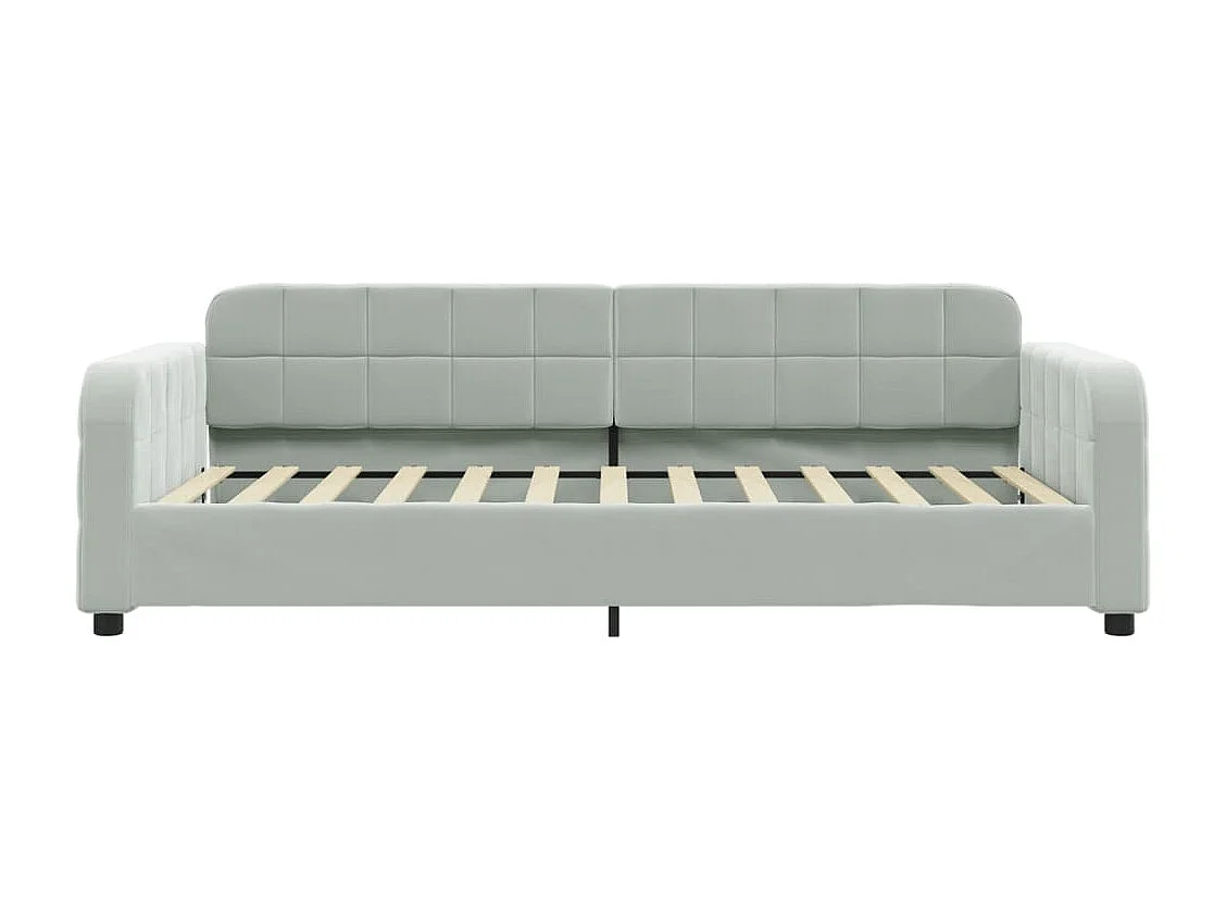 Sofá cama con colchón terciopelo gris claro 90x200 cm