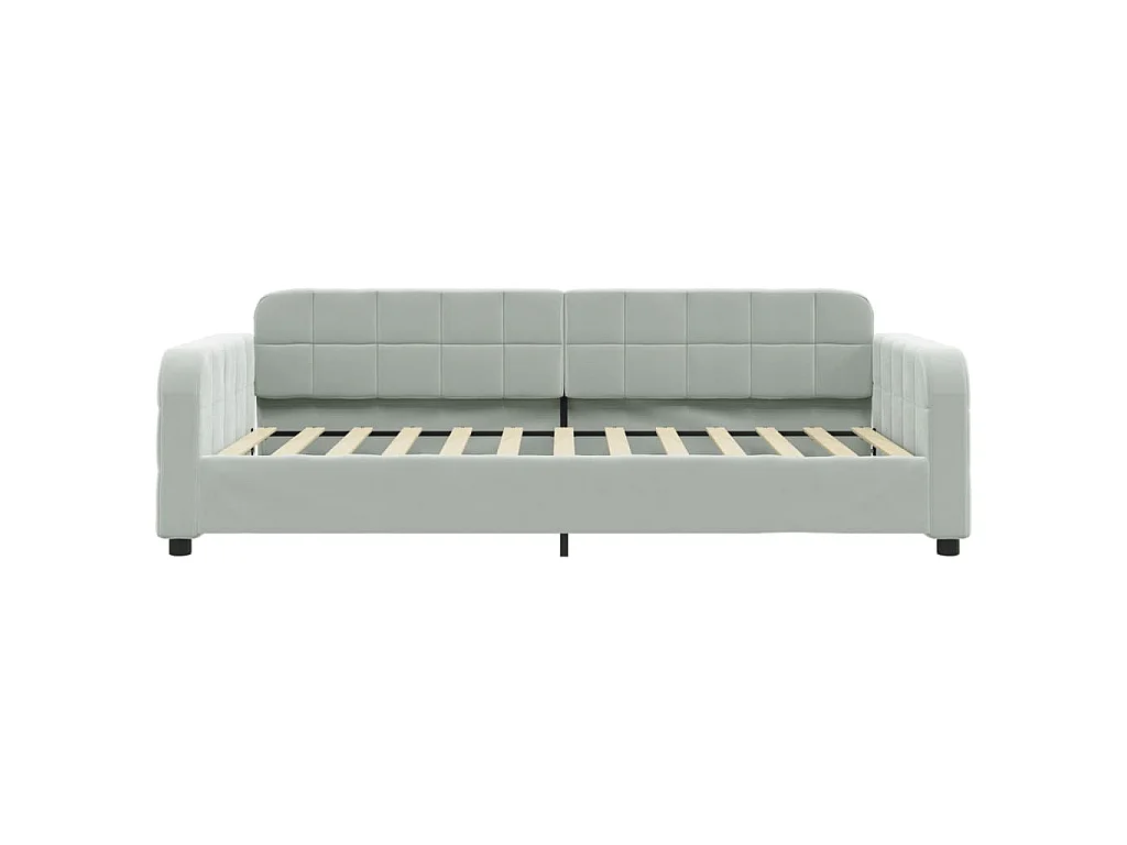 Slaapbank met matras 90x200 cm fluweel lichtgrijs