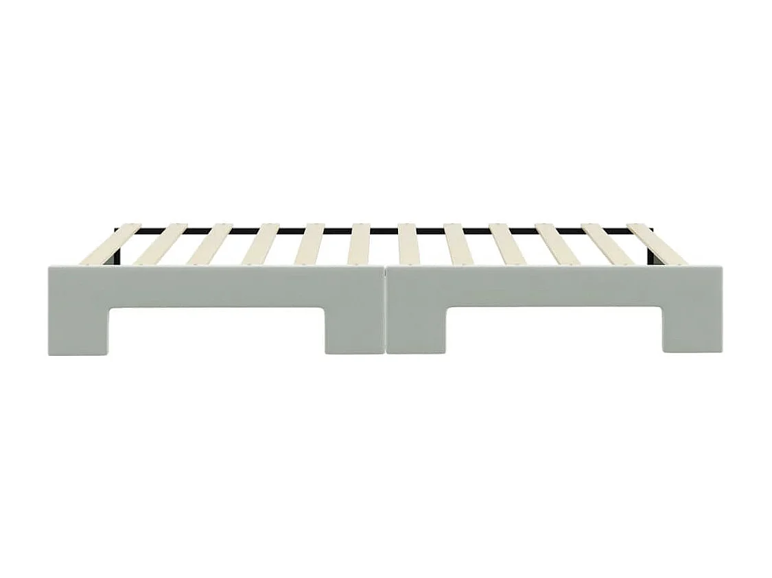 Lit de jour avec gigogne sans matelas gris clair 100x200 cm