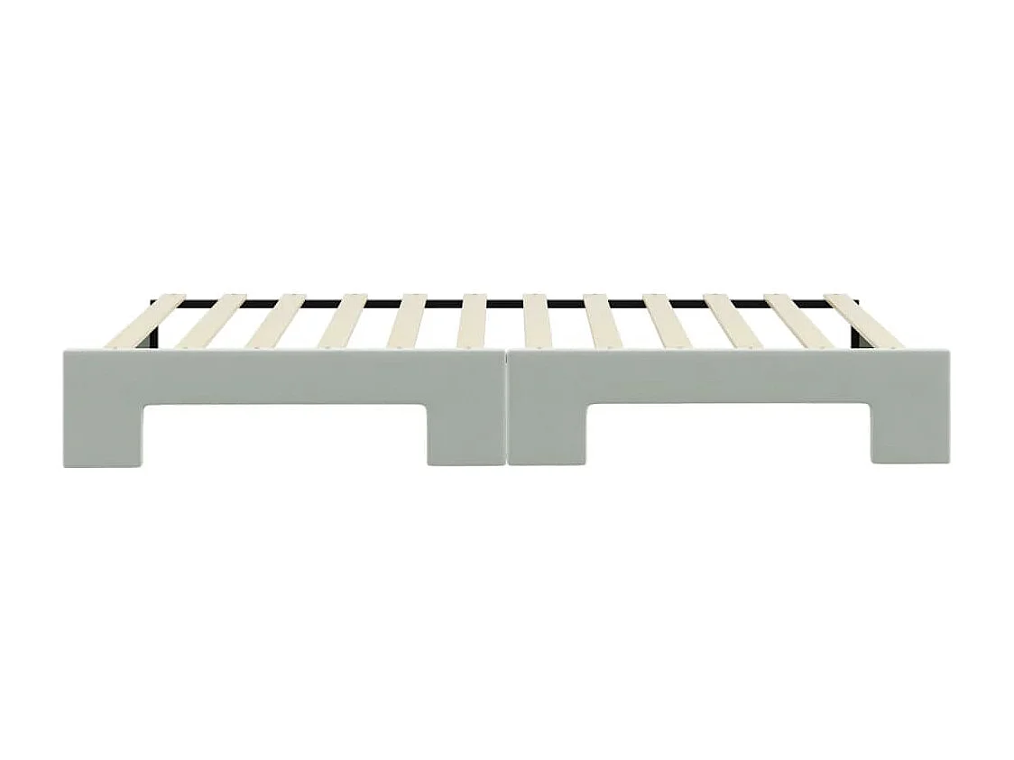 Tagesbett Ausziehbar Hellgrau 100x200 cm Samt