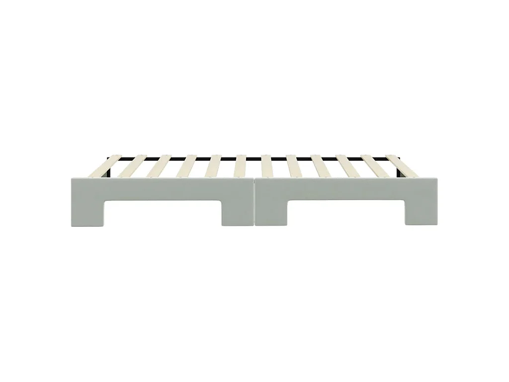 Slaapbank met onderschuifbed 100x200 cm fluweel lichtgrijs