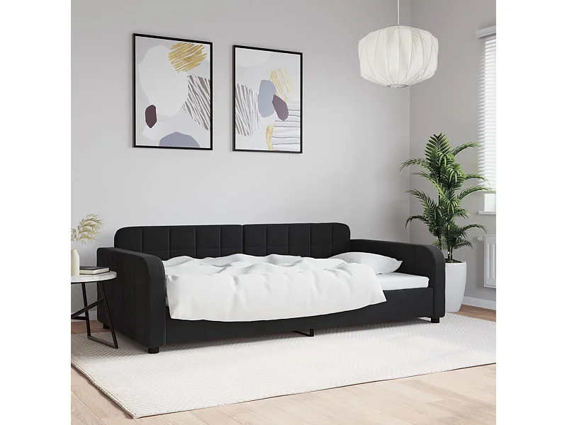 Lit de repos sans matelas noir 100x200 cm velours
