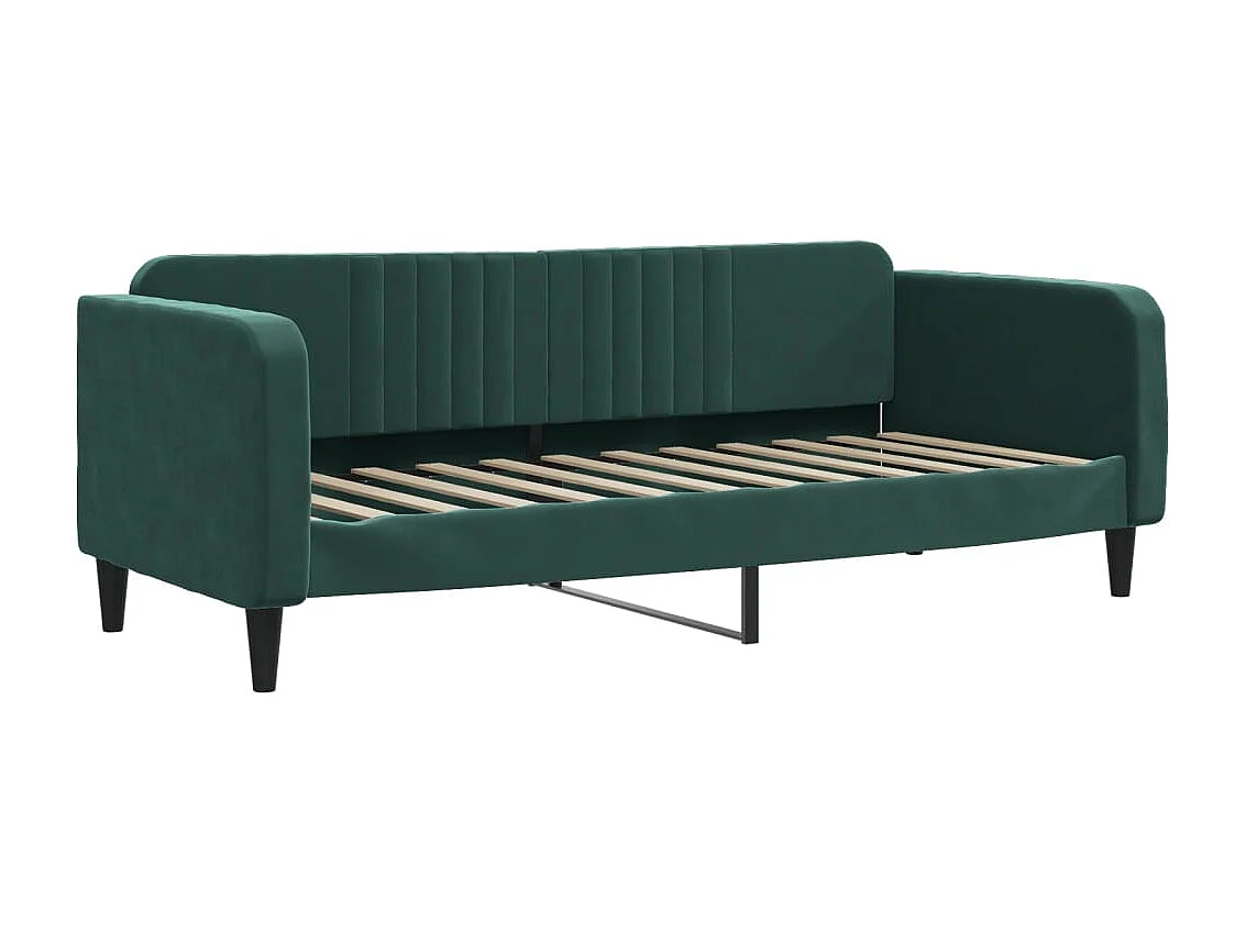 Divano Letto Estraibile Cassetti Verde Scuro 80x200cm Velluto