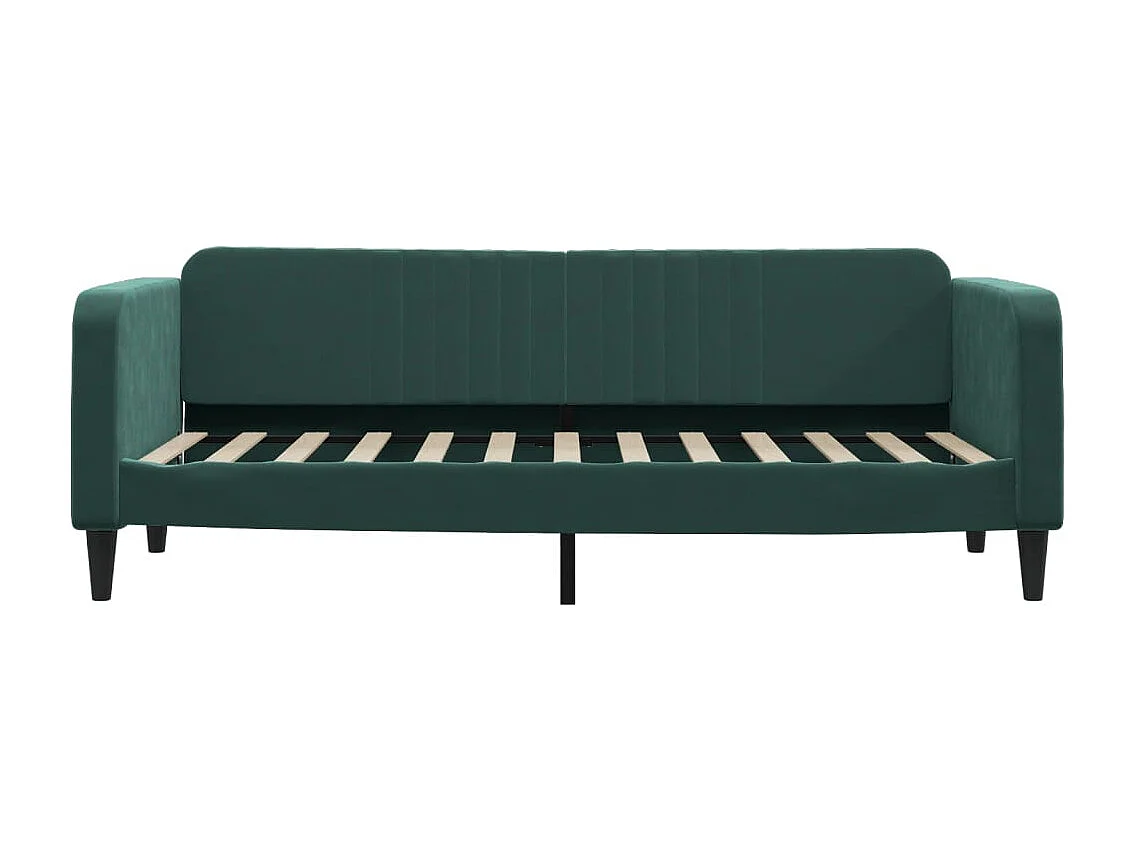 Divano Letto Estraibile Cassetti Verde Scuro 80x200cm Velluto