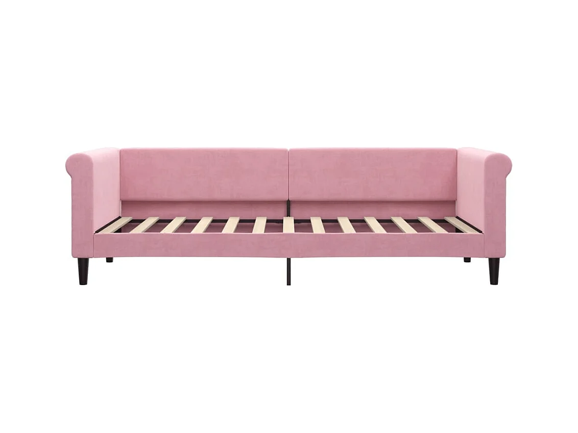 Lit de jour avec gigogne et tiroirs sans matelas rose 80x200 cm