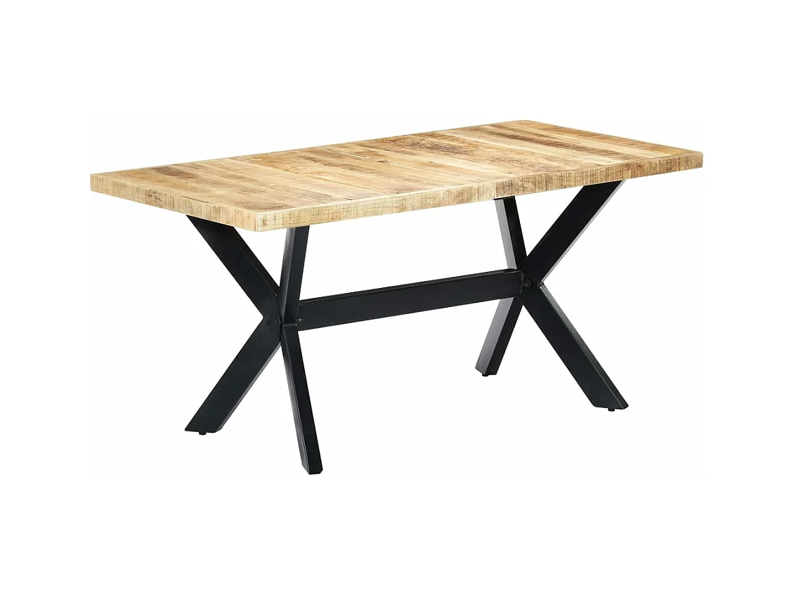 Table à manger 160x80x75 cm Bois de manguier massif brut