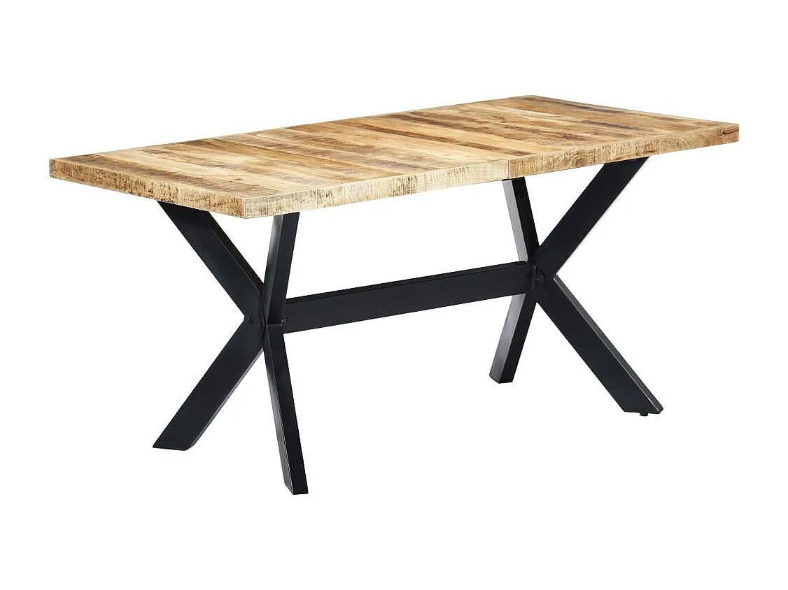 Eettafel 160x80x75 cm massief ruw mangohout