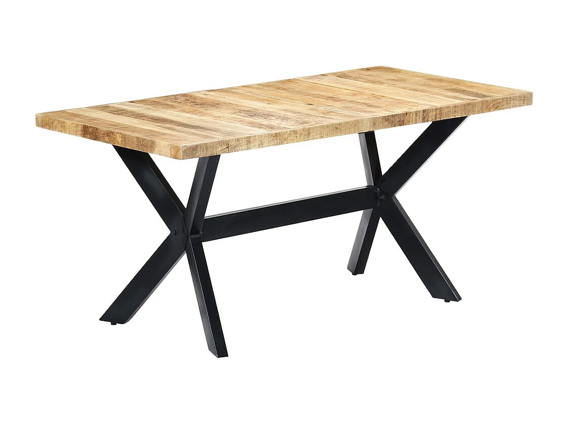 Eettafel 160x80x75 cm massief ruw mangohout