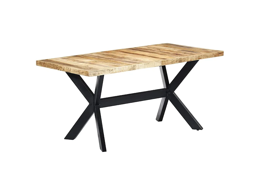 Table à manger 160x80x75 cm Bois de manguier massif brut
