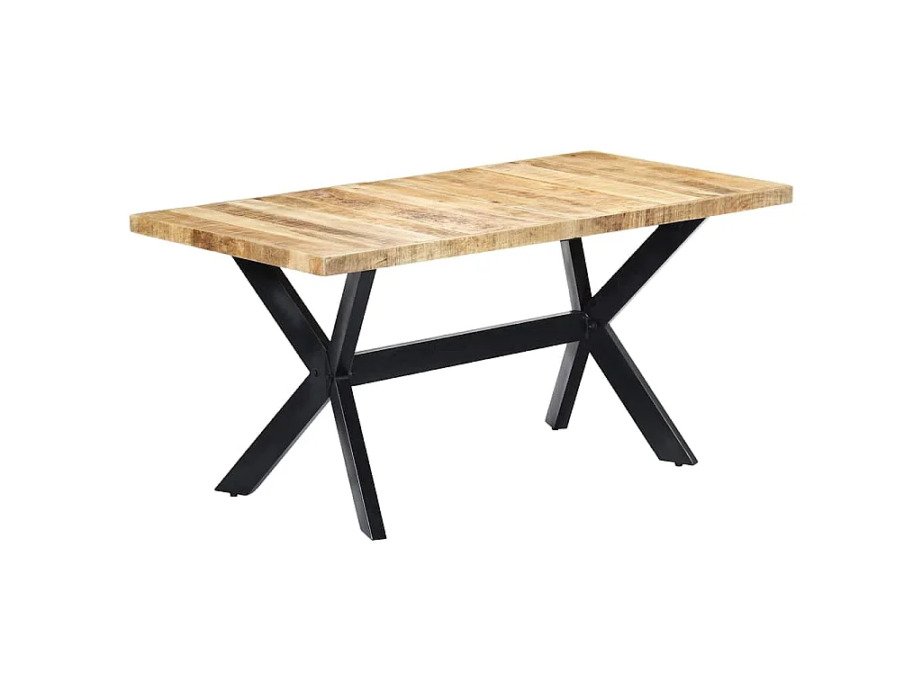 Table à manger 160x80x75 cm Bois de manguier massif brut