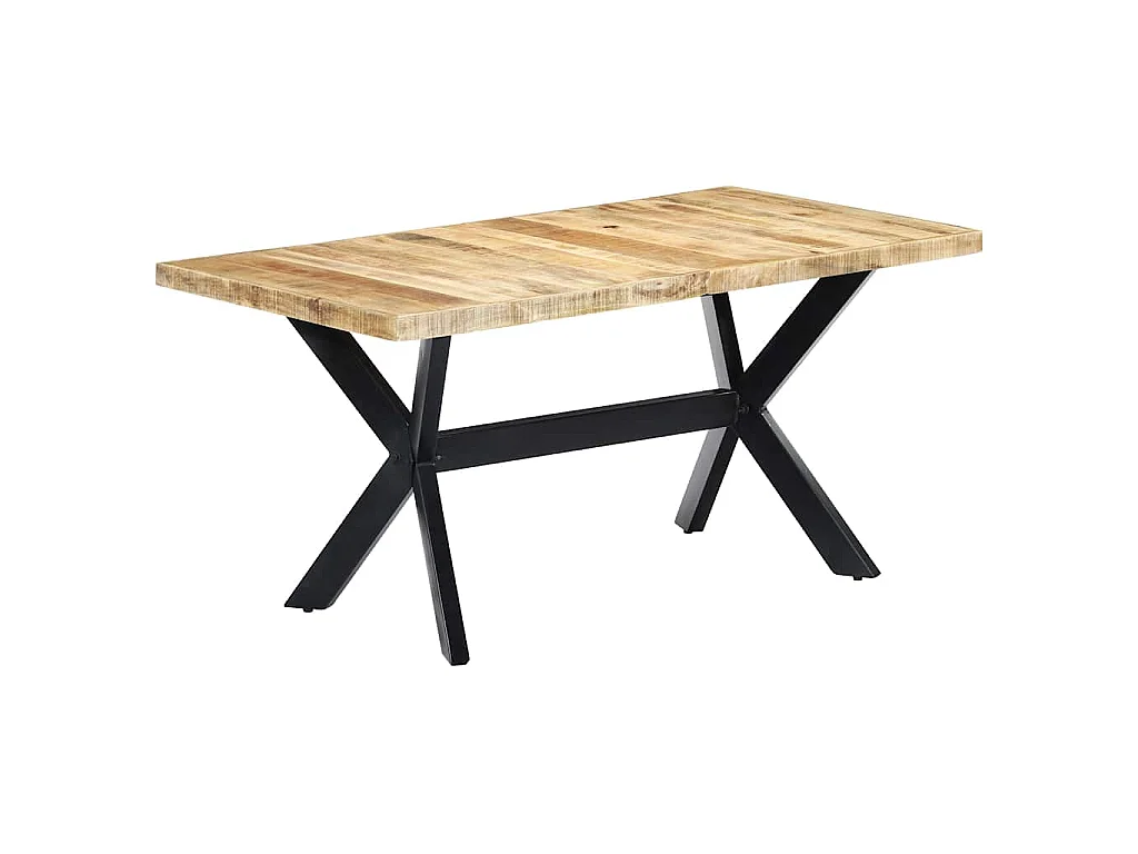 Table à manger 160x80x75 cm Bois de manguier massif brut
