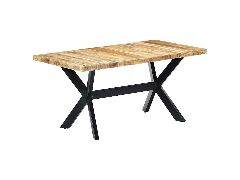 Table à manger 160x80x75 cm Bois de manguier massif brut