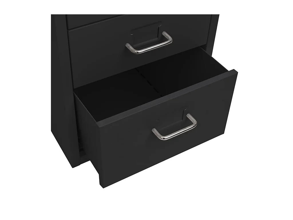 Classeur mobile Noir 28x41x69 cm Métal