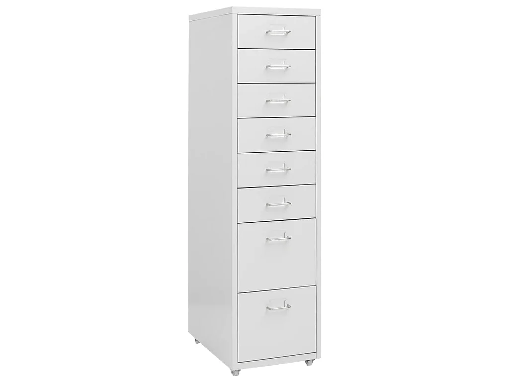 Aktenschrank mit Rollen Grau 28x41x109 cm Metall