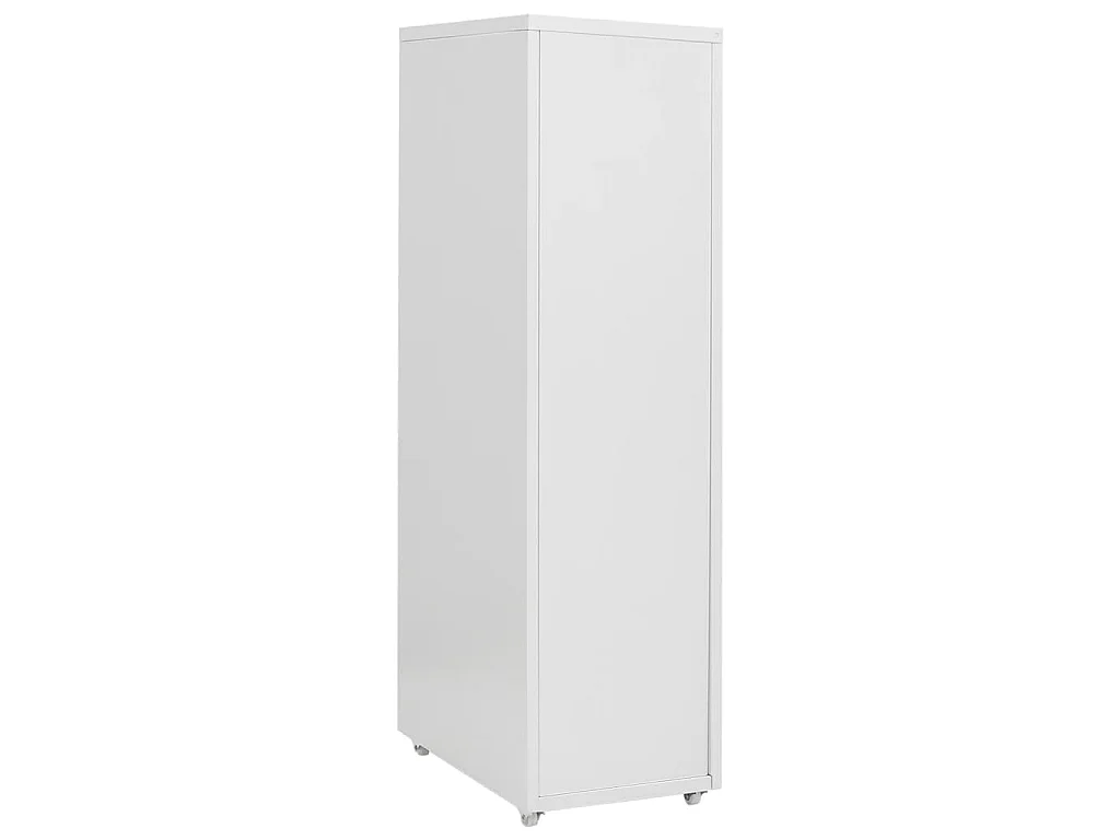 Aktenschrank mit Rollen Grau 28x41x109 cm Metall