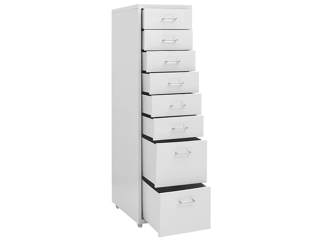 Aktenschrank mit Rollen Grau 28x41x109 cm Metall