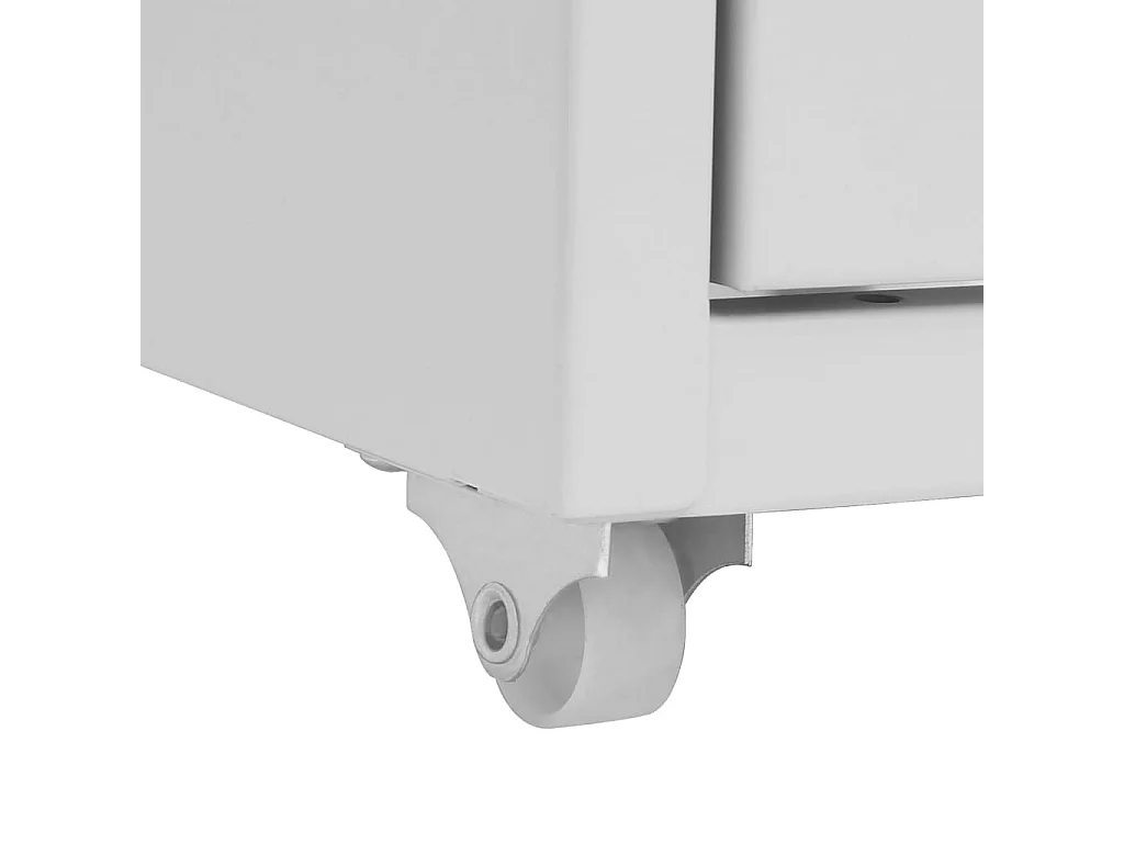 Aktenschrank mit Rollen Grau 28x41x109 cm Metall