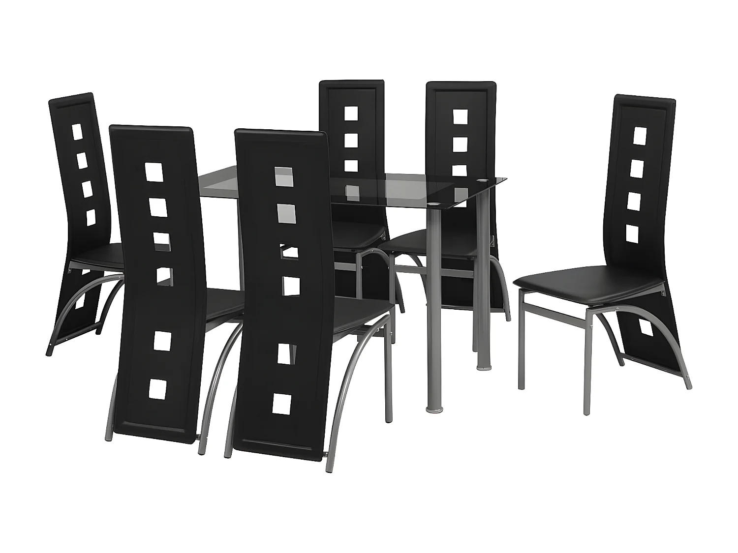 Ensemble à dîner sept pièces Noir