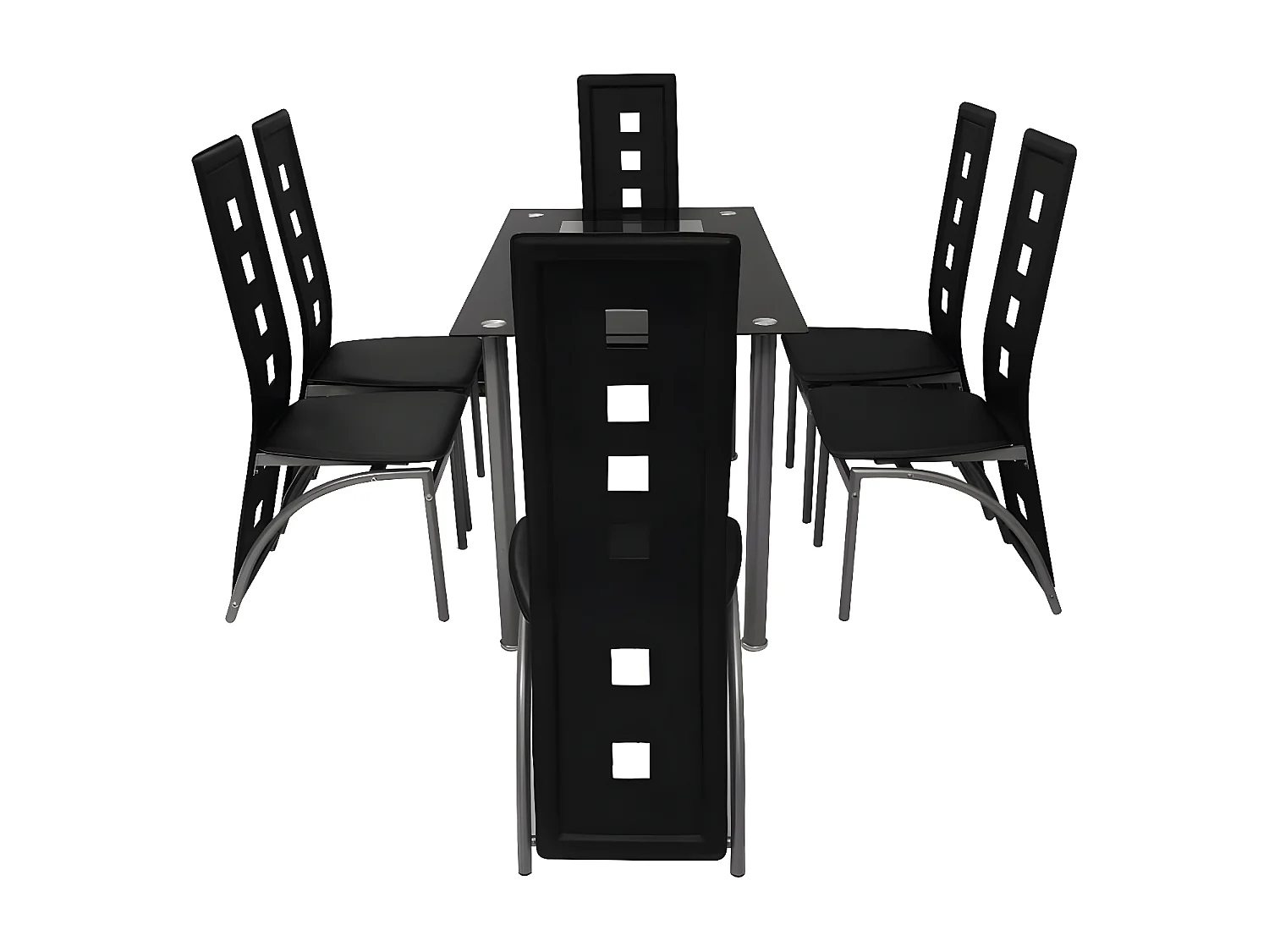 Ensemble à dîner sept pièces Noir