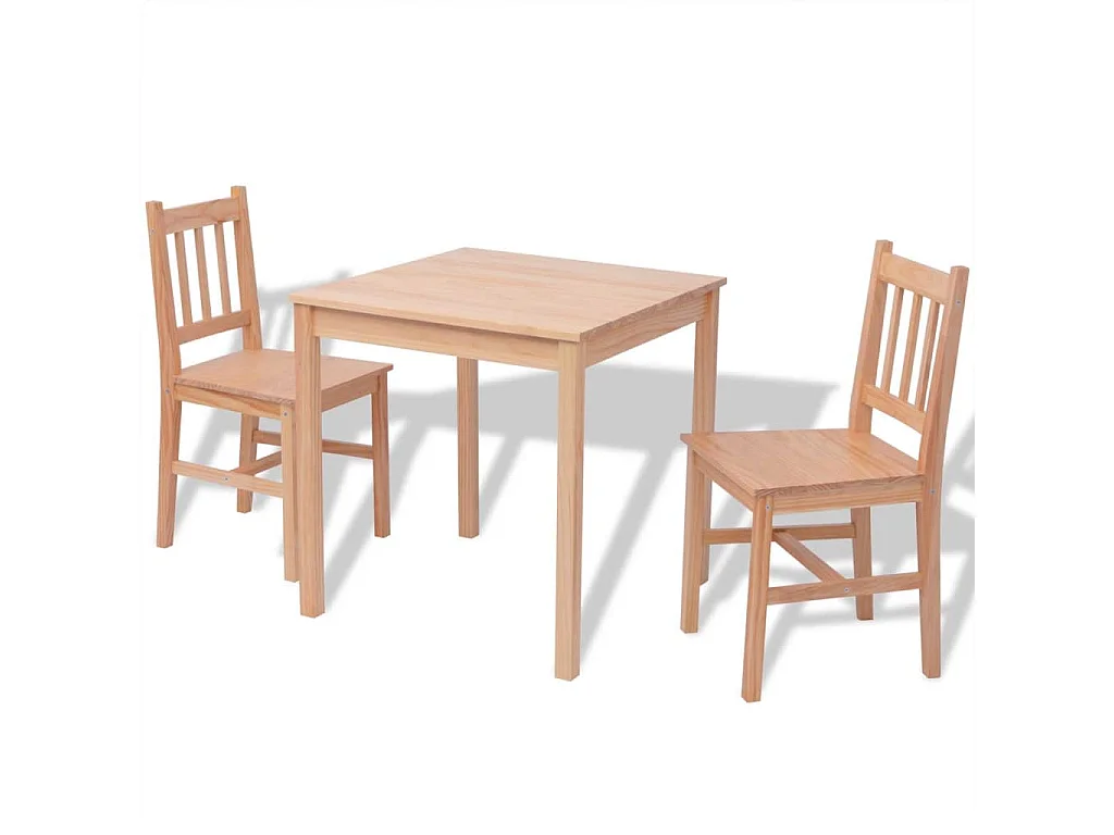 Conjunto de jantar de 3 peças em pinho