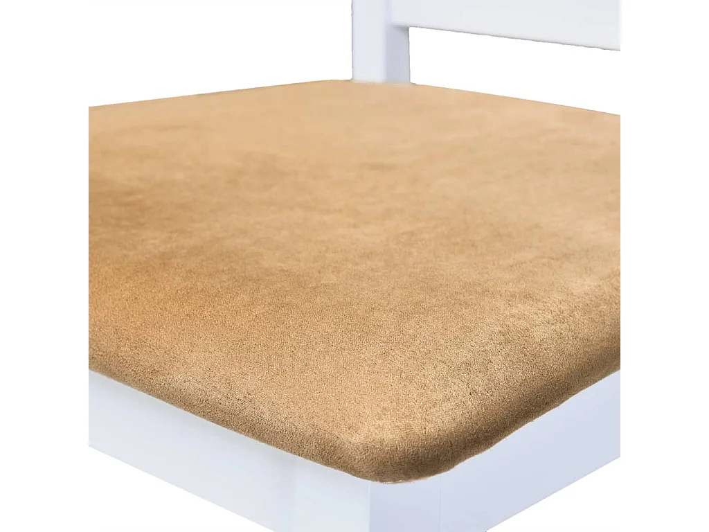 Set mesa y sillas de bar 3 piezas madera maciza marrón y blanco