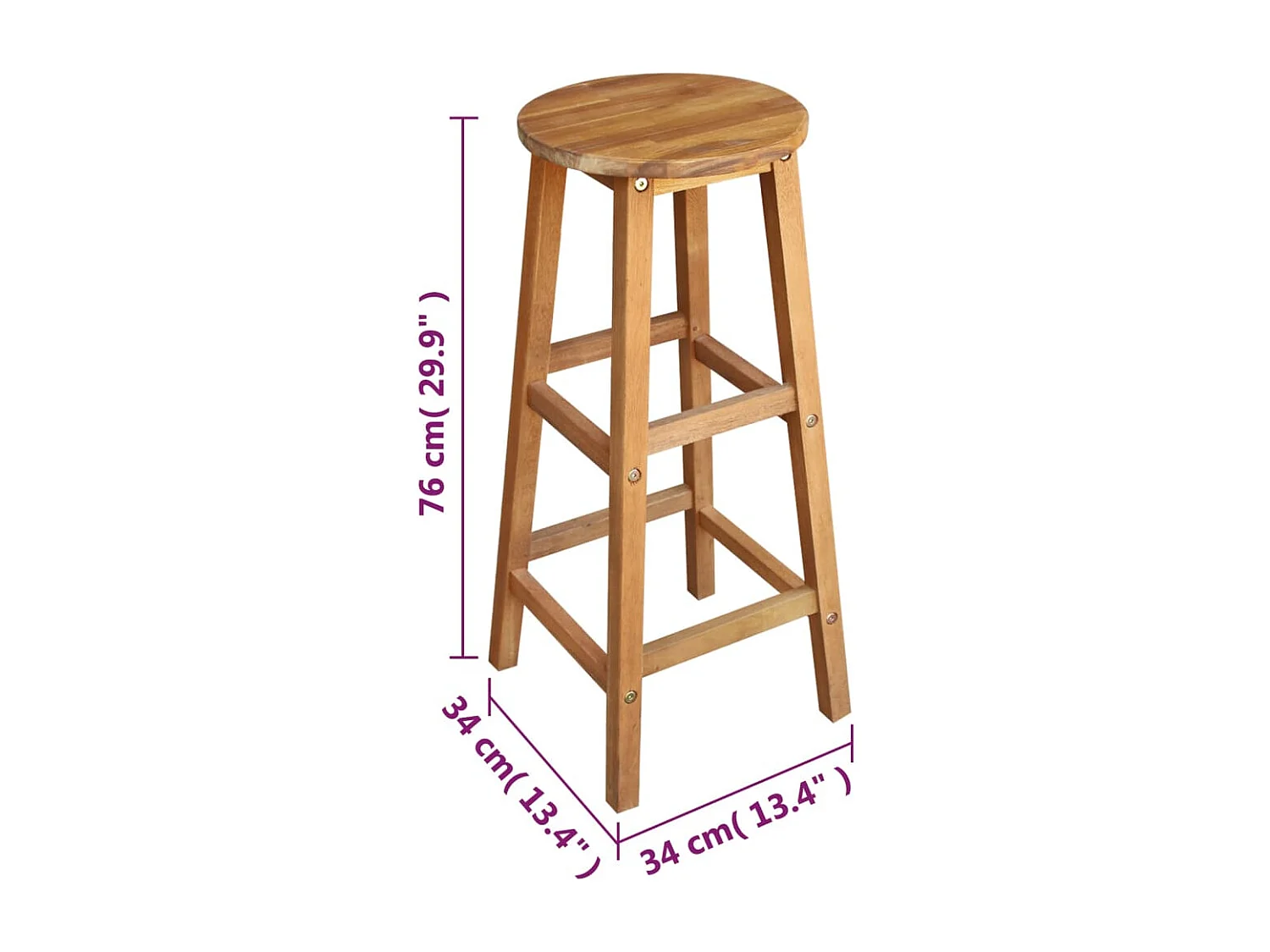 Bartisch und Hocker-Set 7-tlg. Akazienholz Massiv