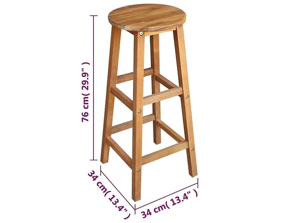 Table et tabourets de bar 7 pcs Bois d'acacia massif