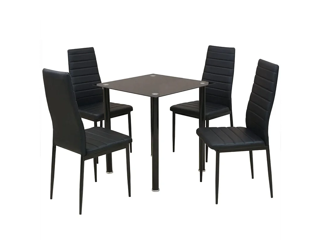 Ensemble table et chaise de salle à manger 5 pièces noir