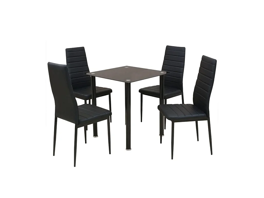 Ensemble table et chaise de salle à manger 5 pièces noir