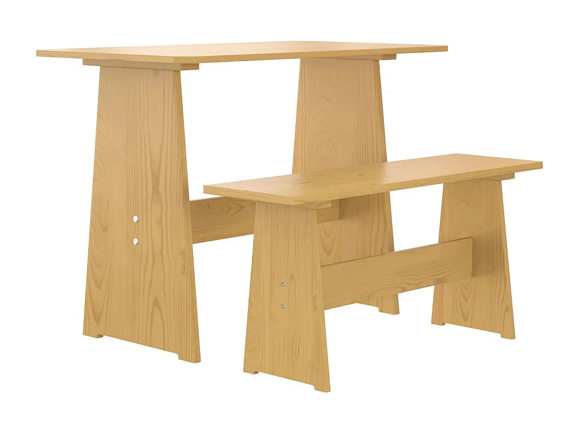 3 pcs conjunto de jantar REINE pinho maciço castanho mel