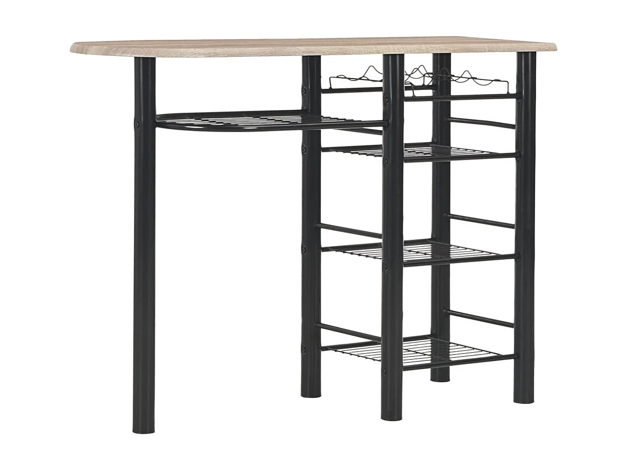 Ensemble de bar avec étagères 3 pcs Bois et acier