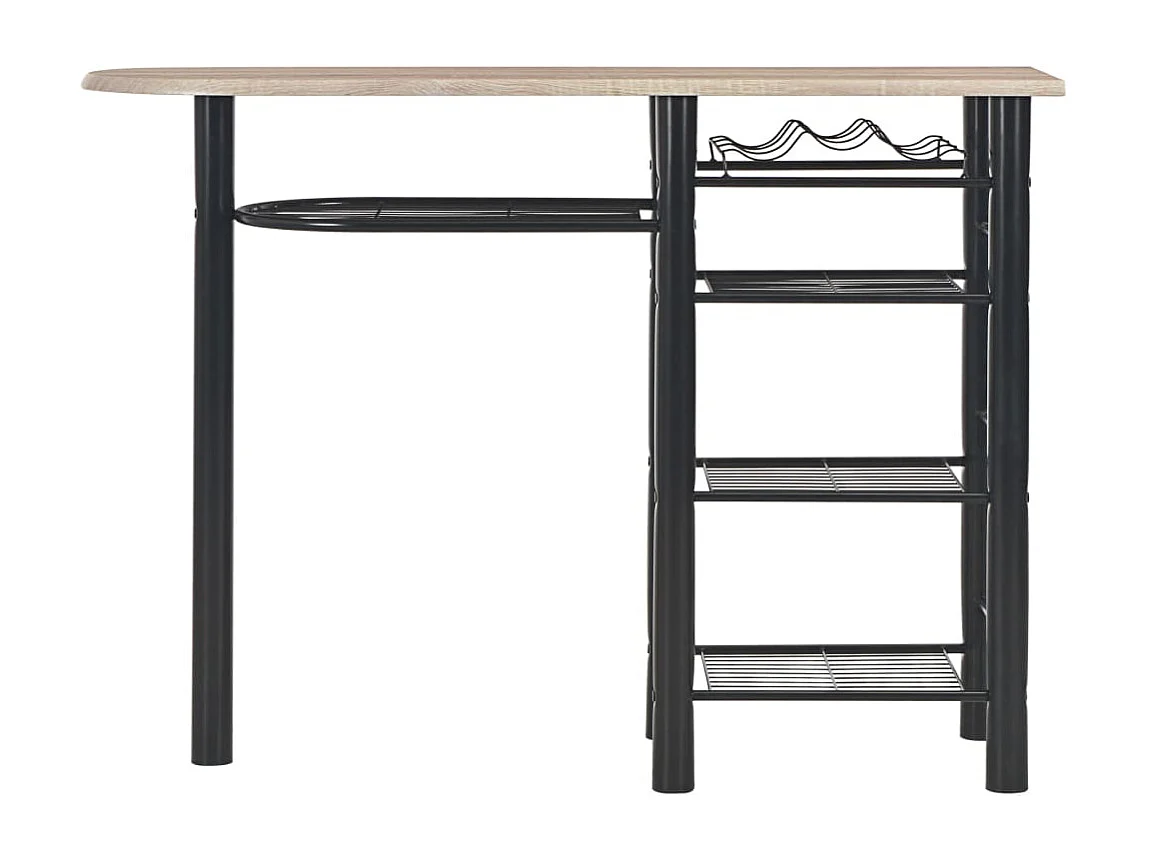 Ensemble de bar avec étagères 3 pcs Bois et acier