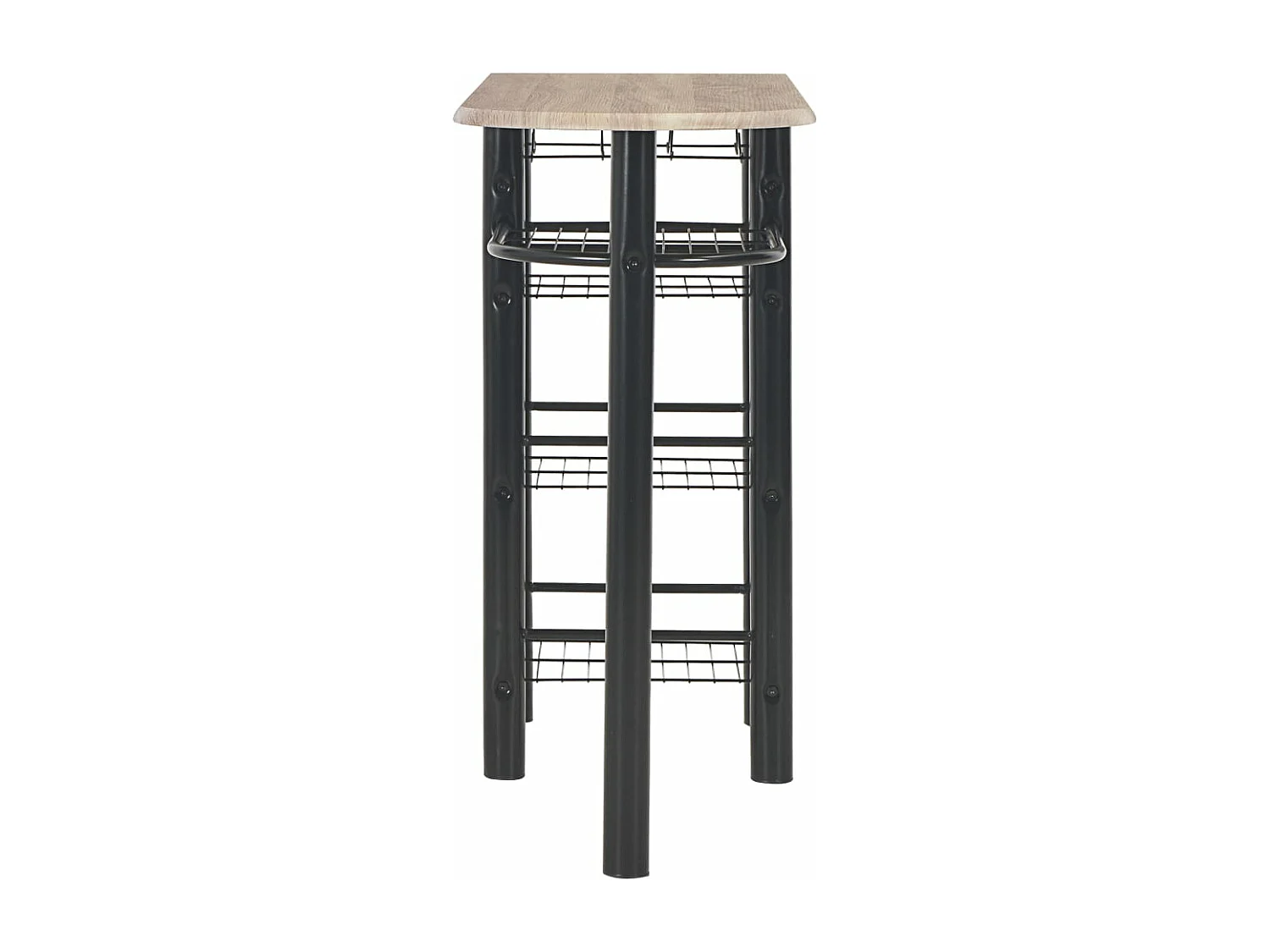 Ensemble de bar avec étagères 3 pcs Bois et acier