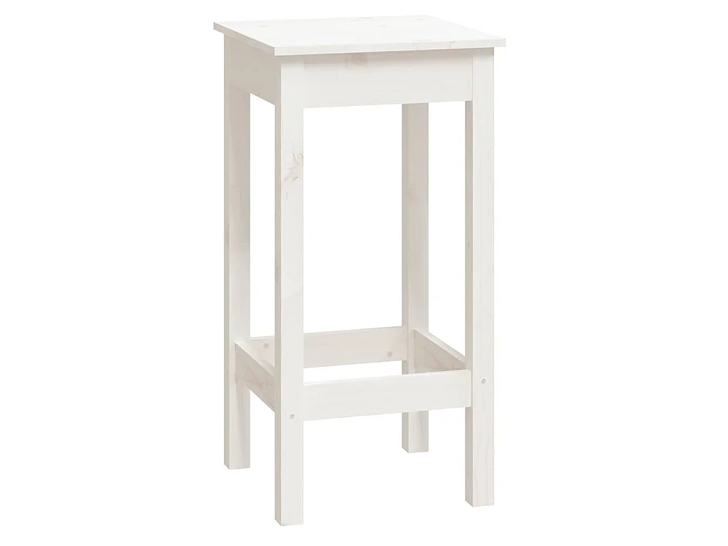 Set da Bar 9 pz Bianco in Legno Massello di Pino