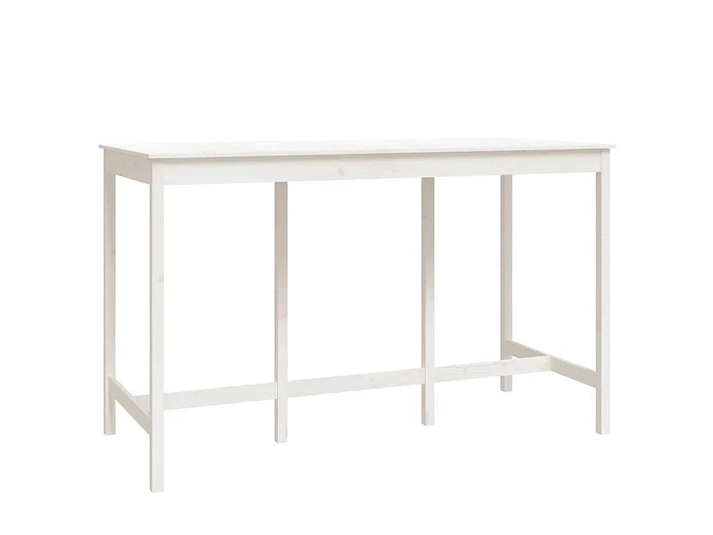 Set da Bar 9 pz Bianco in Legno Massello di Pino