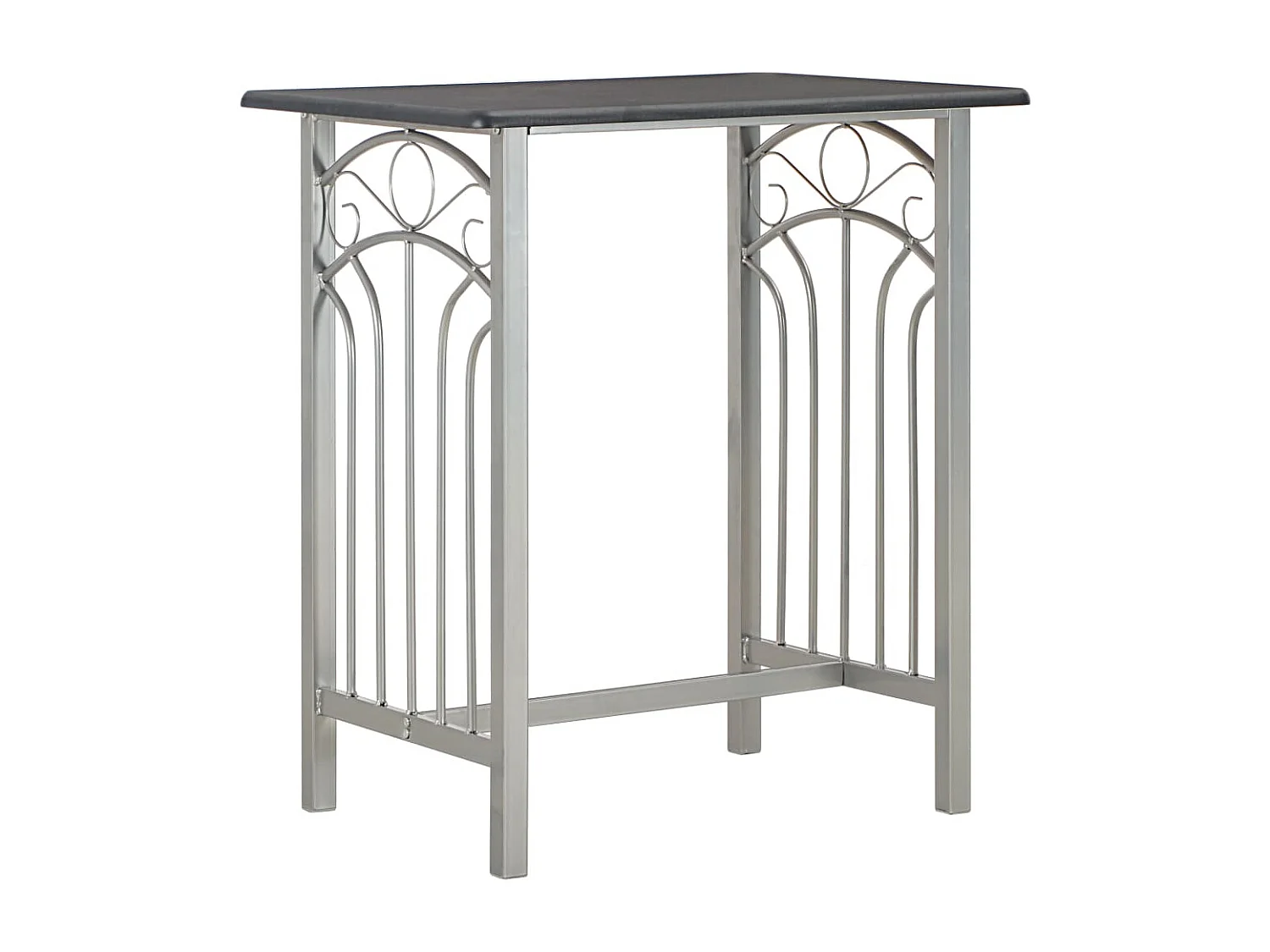 Ensemble de bar 3 pcs Bois et acier Noir