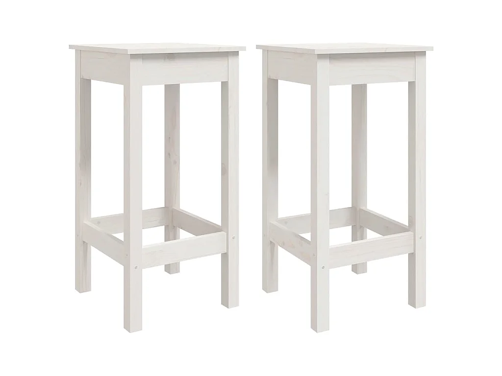 Ensemble de bar 3 pcs Blanc Bois de pin massif