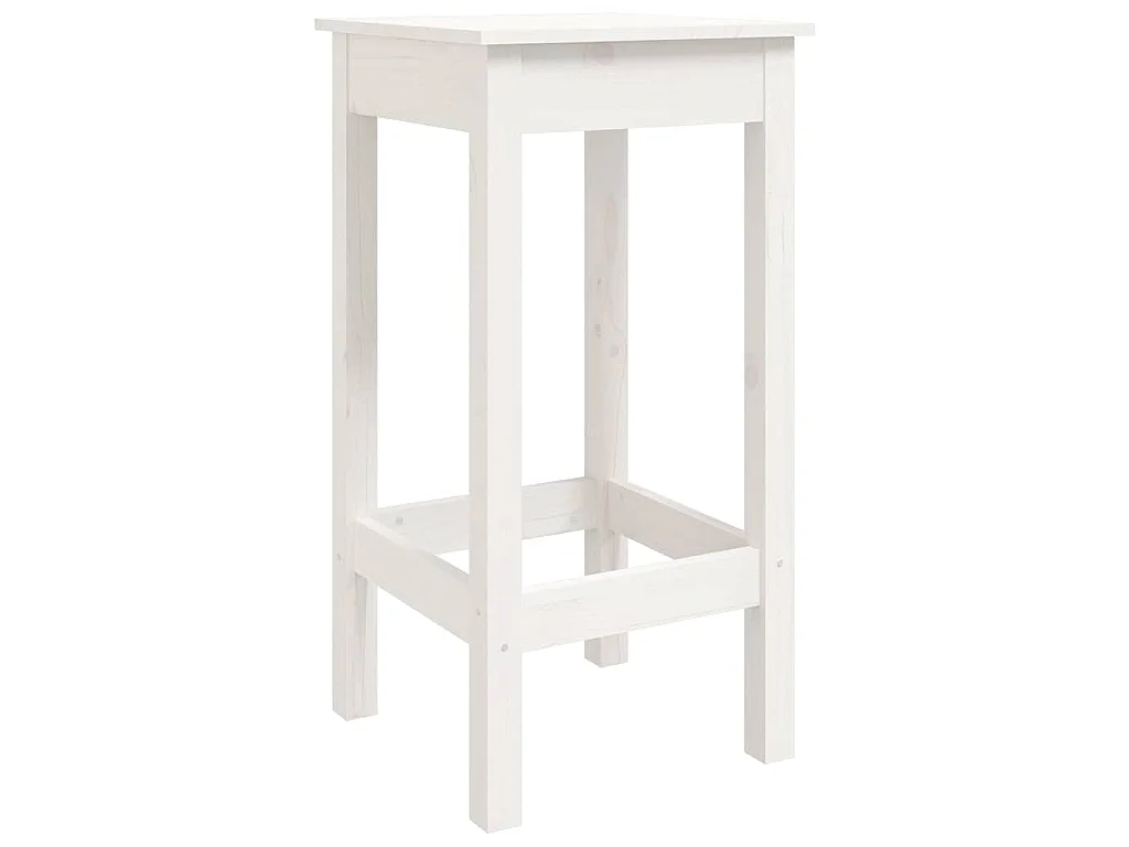 Ensemble de bar 3 pcs Blanc Bois de pin massif