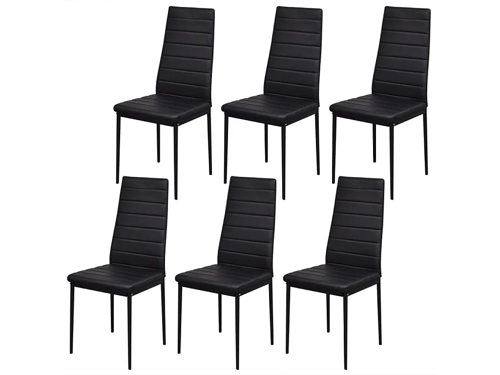 Ensemble de table à manger sept pièces noir
