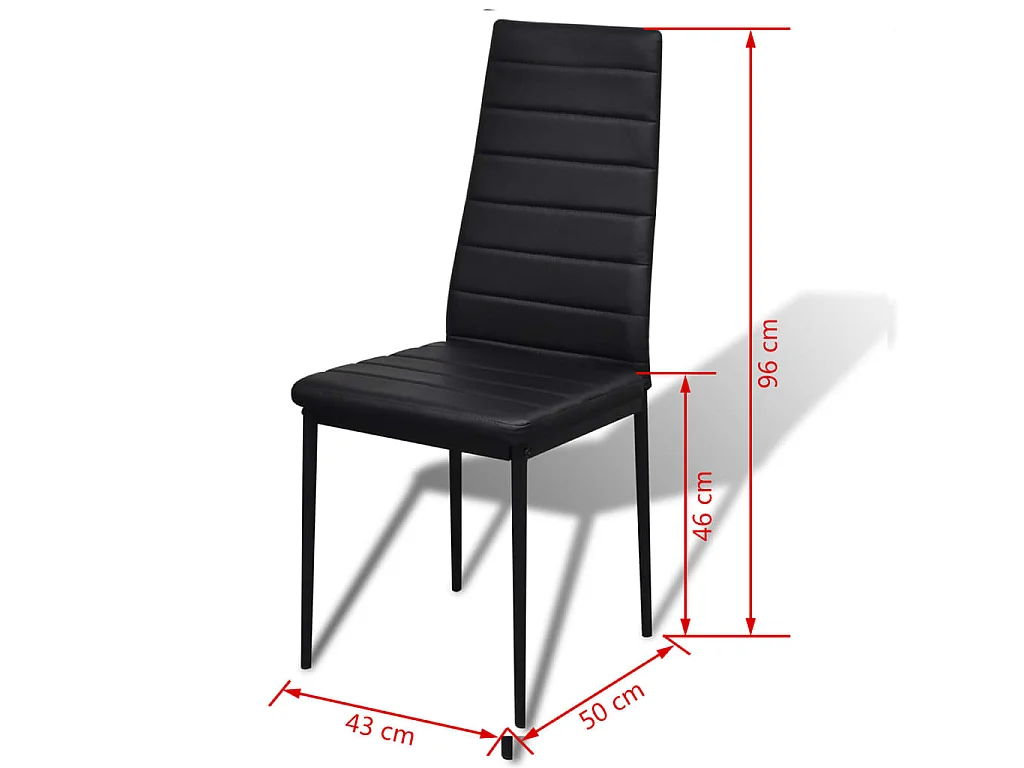 Ensemble de table à manger sept pièces noir
