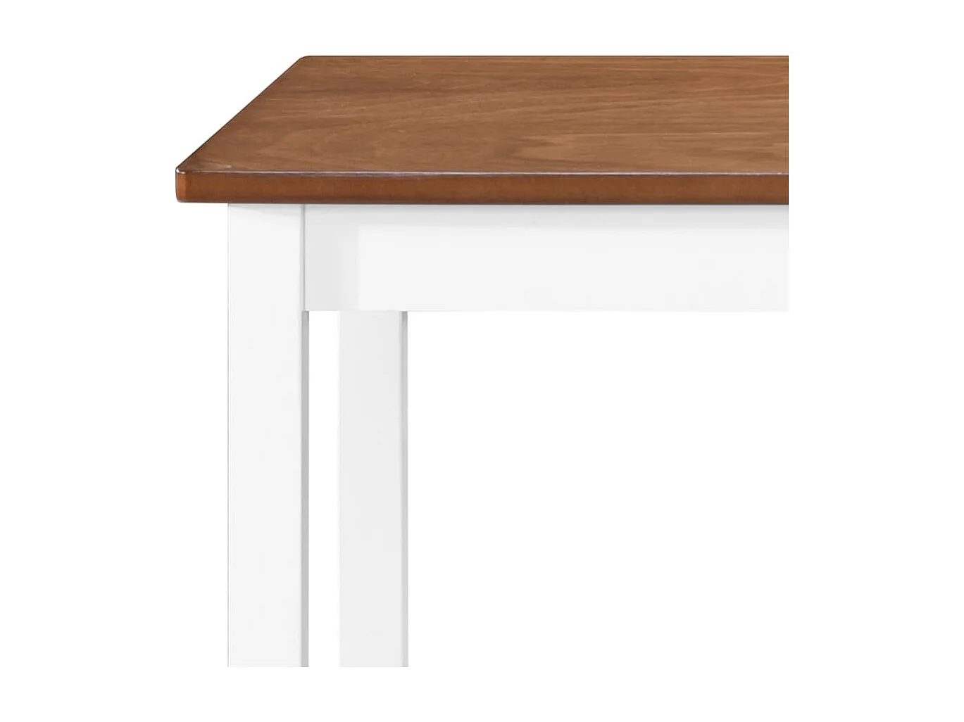 Bartafel- en barstoelenset massief hout bruin en wit 5-delig