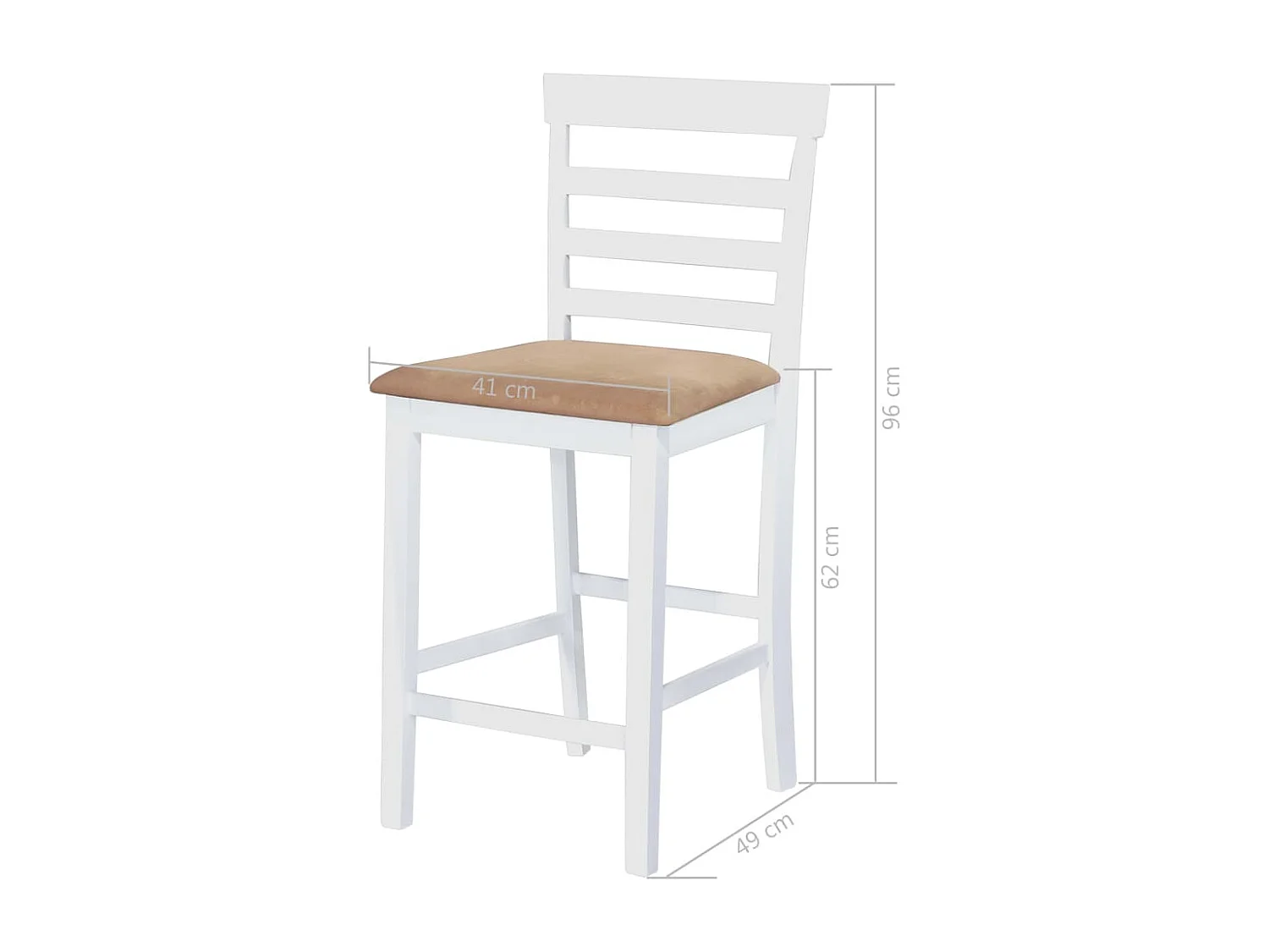 Bartafel- en barstoelenset massief hout bruin en wit 5-delig