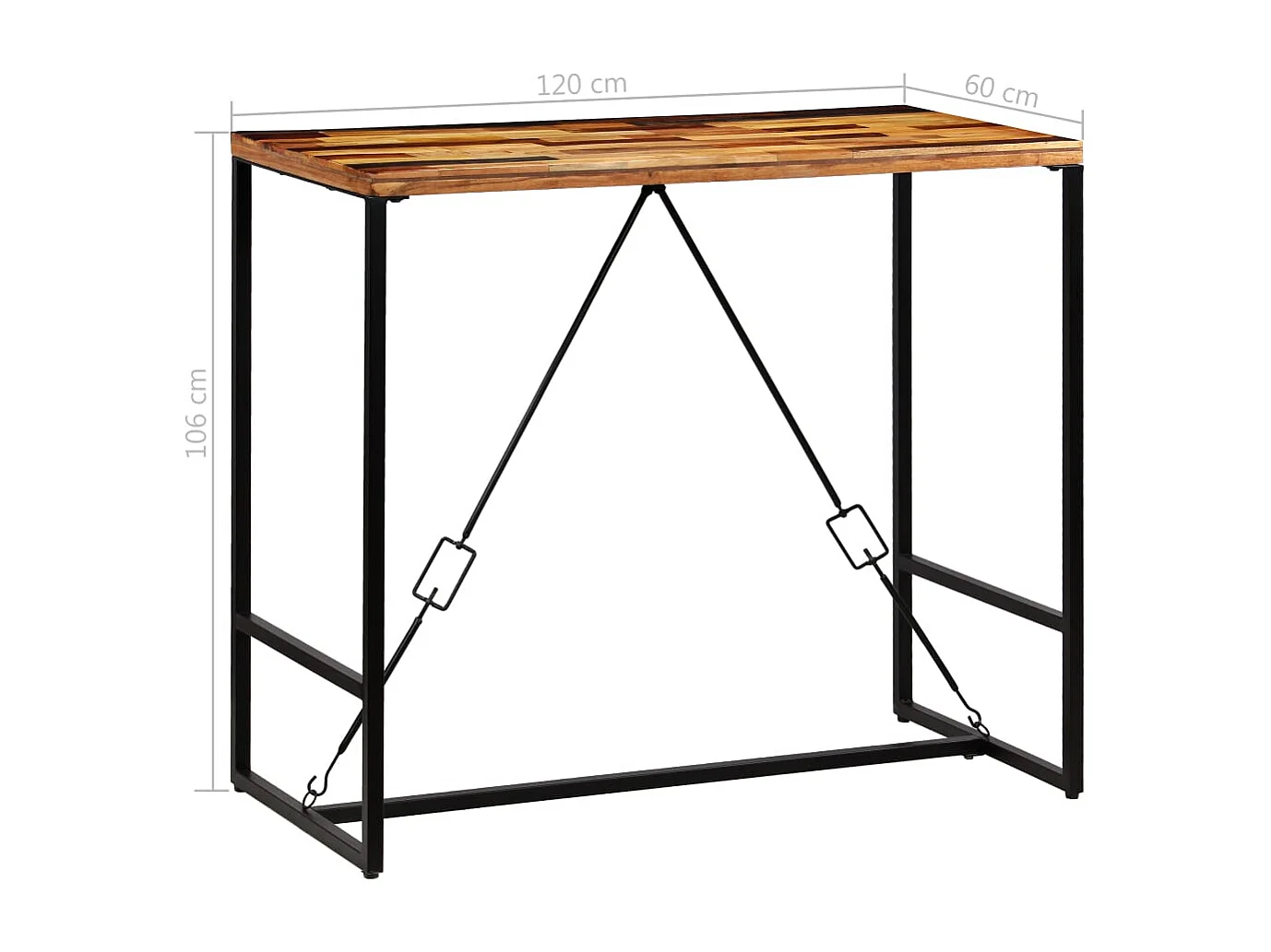 Bar-Set 5-tlg. Altholz Massiv und echtes Ziegenleder