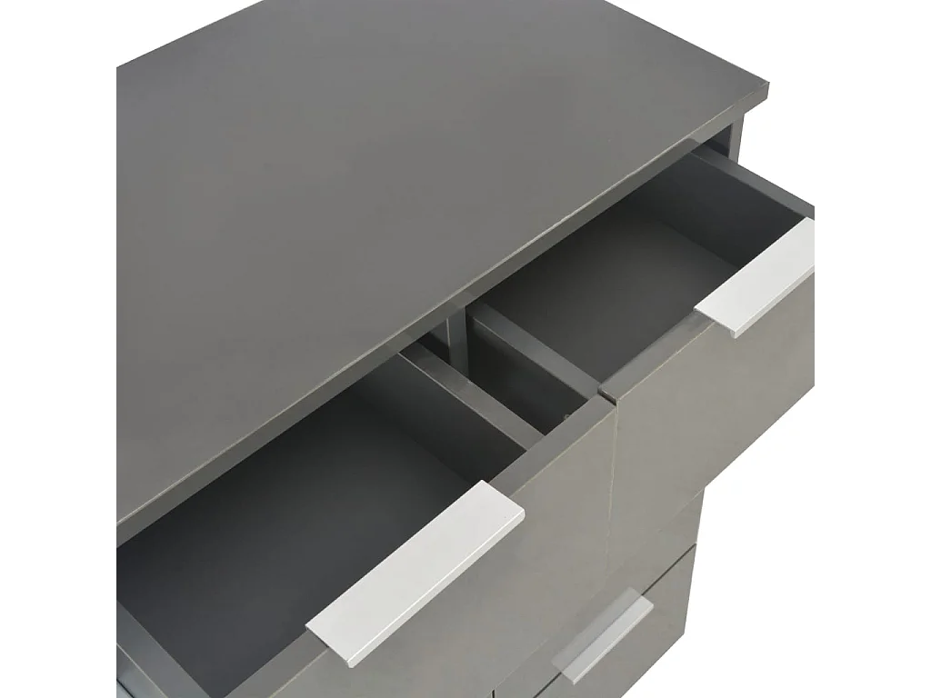 Buffet Gris brillant 60x35x80 cm Bois d'ingénierie