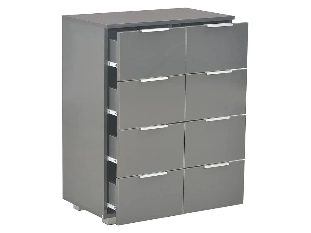 Dressoir 60x35x80 cm bewerkt hout hoogglans grijs