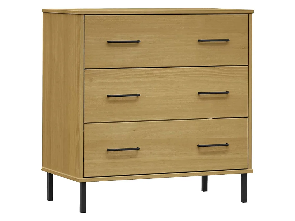 Buffet avec 3 tiroirs Marron 77x40x79,5 cm Bois massif OSLO