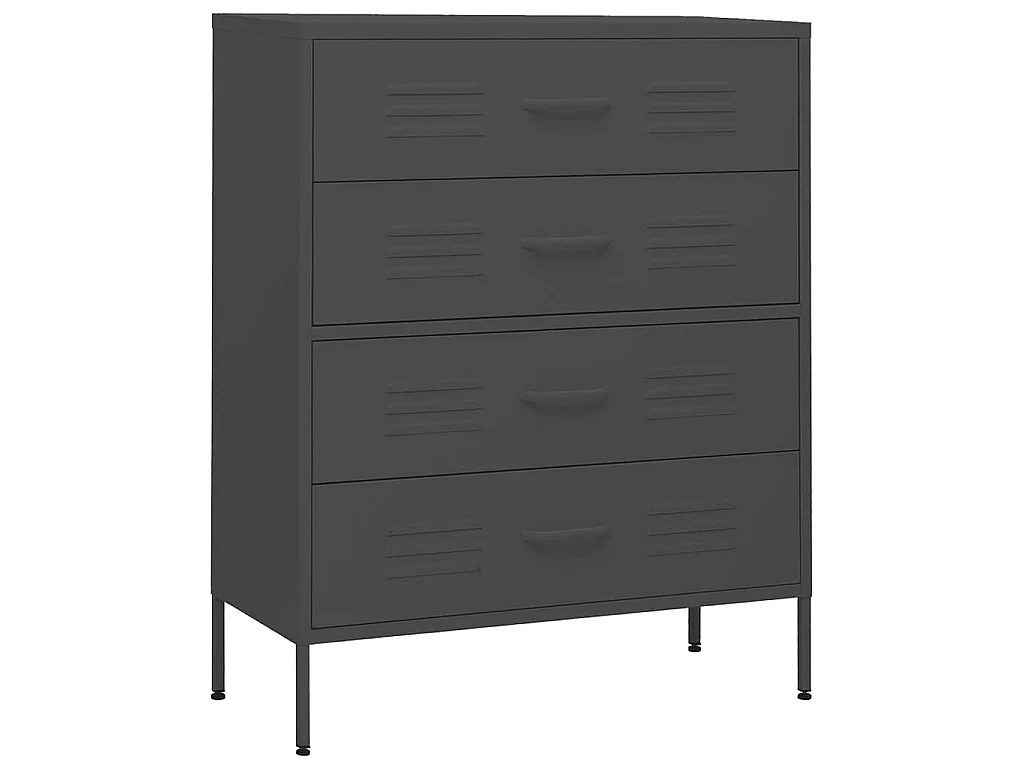 Ladekast 80x35x101,5 cm staal antracietkleurig