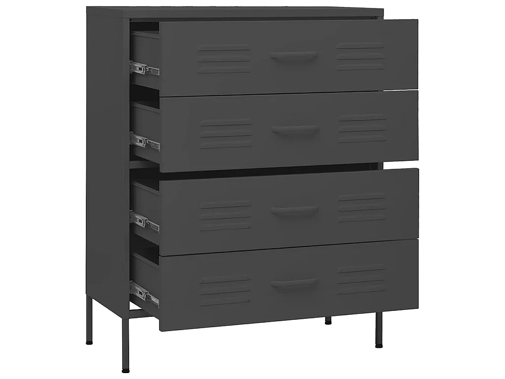 Commode Anthracite 80x35x101,5 cm Acier